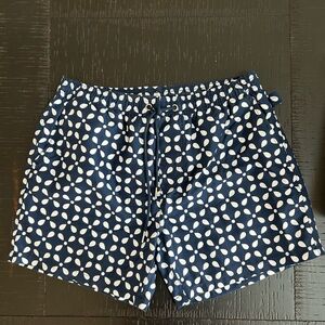 Vacay Swimwear The Amalfi Print Navy and White Swim Shorts